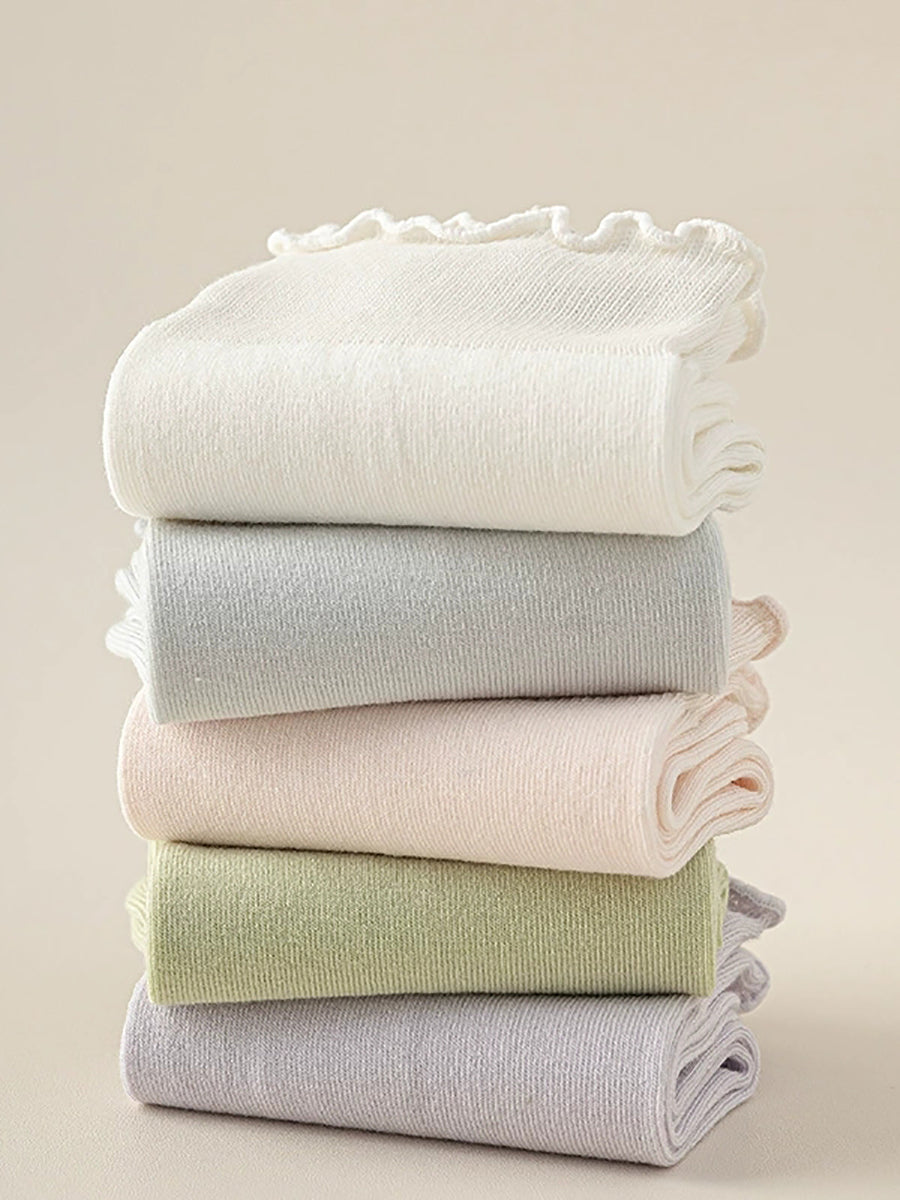 6 Pairs Women Summer Pure Color Socks