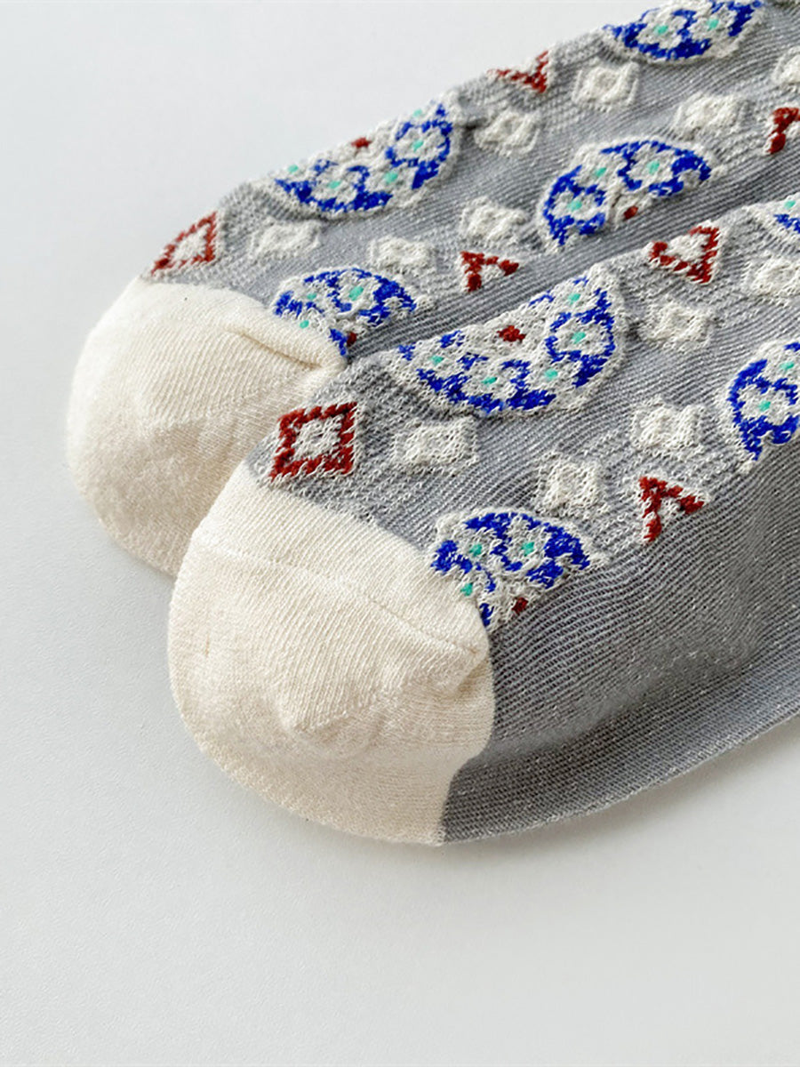 5 Pairs Women Artsy Jacquard Socks