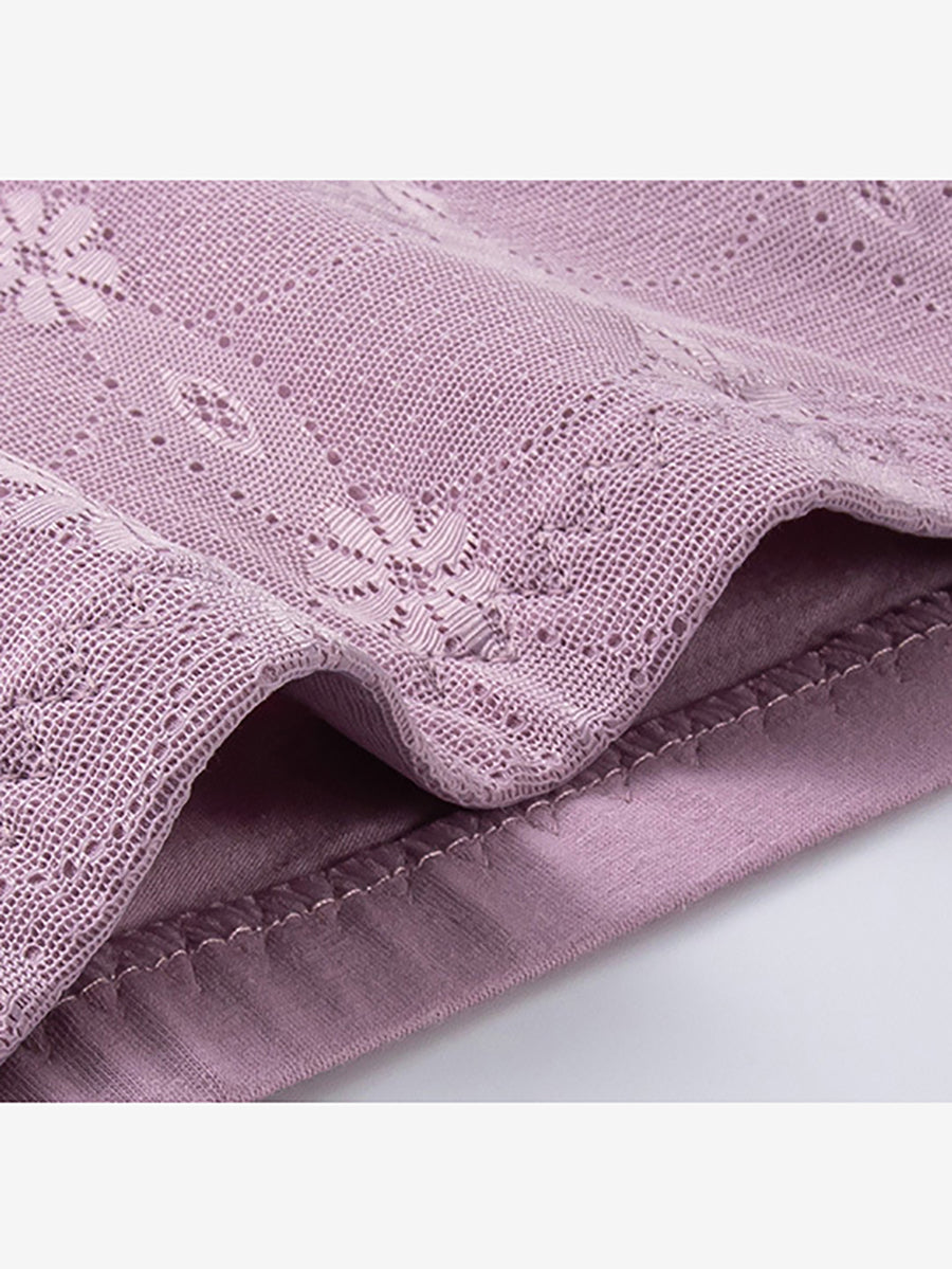 4 Pieces Women Artsy Jacquard High Waist Underwear