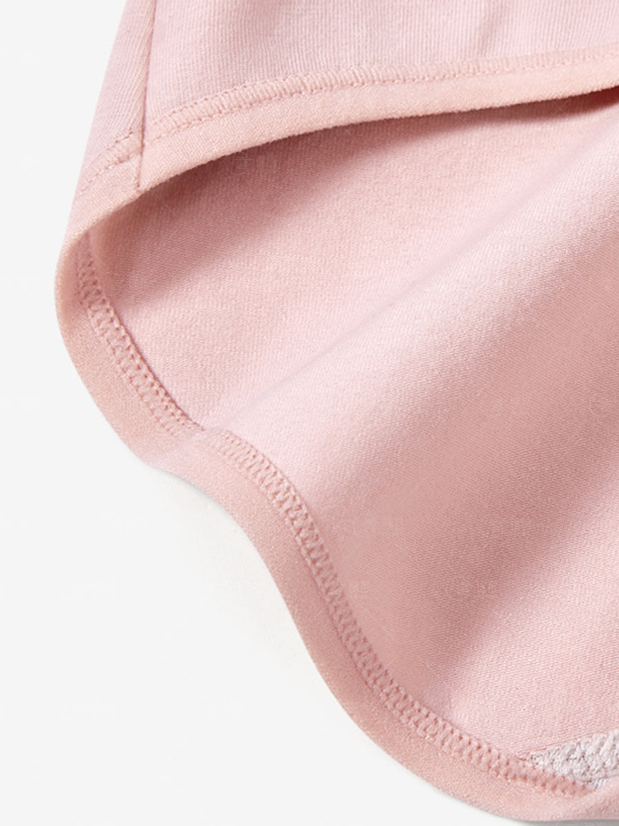 4 Pieces Women Artsy Pure Color High Waist Underwear