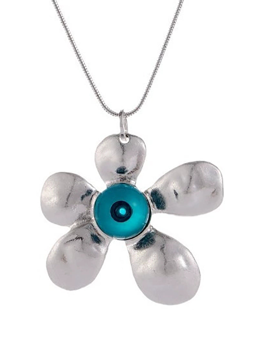 Artsy Alloy Flower Long Sweater Necklace