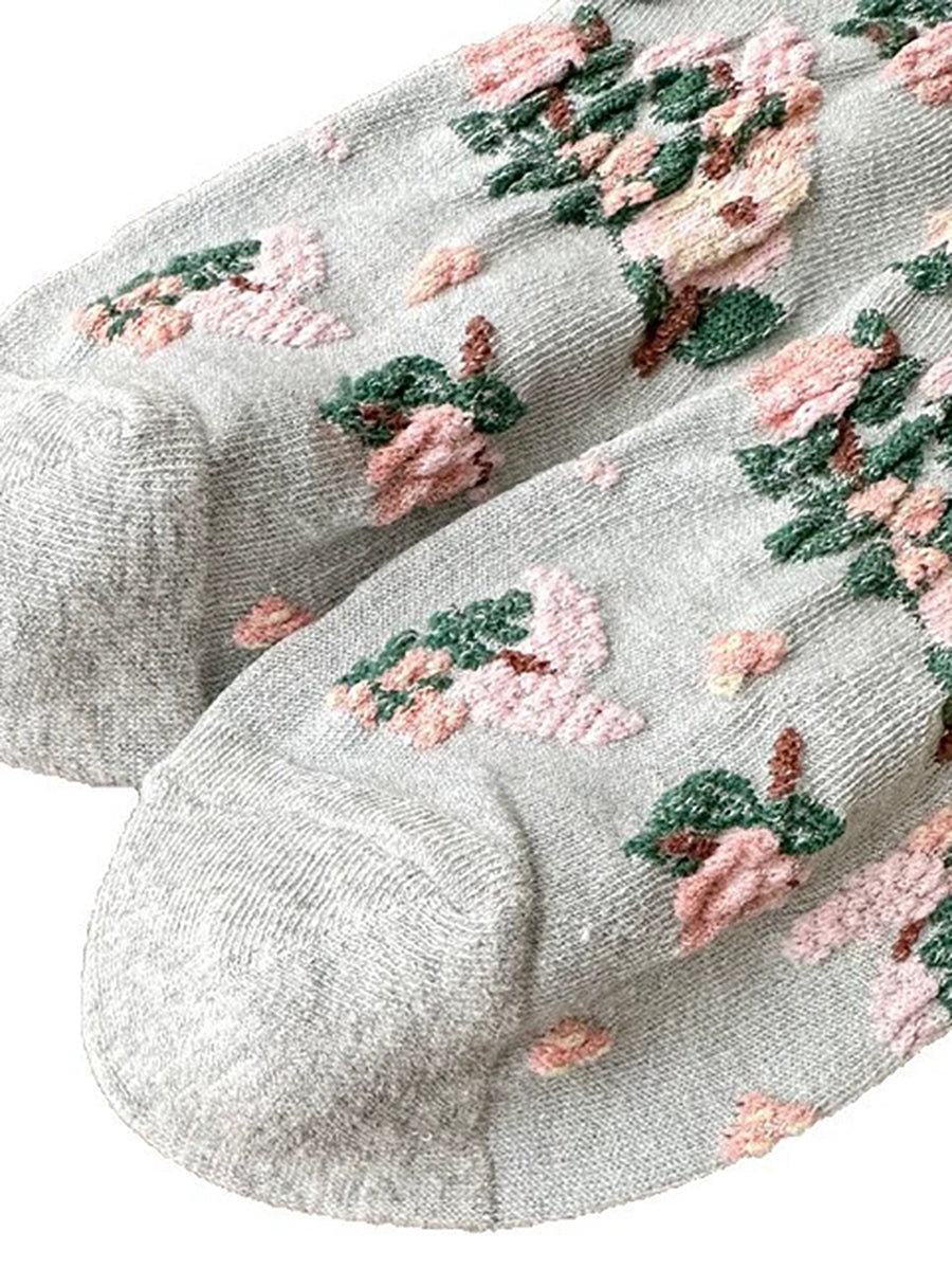 5 Pairs Women Summer Artsy Jacquard Socks