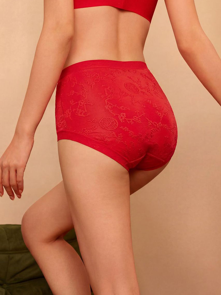 3 Pieces Women Artsy Jacquard High Waist Underwear