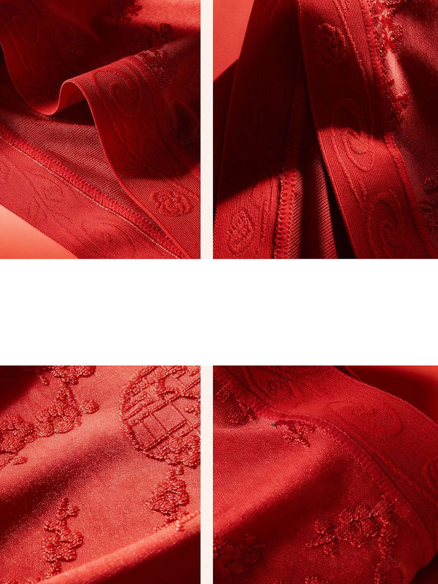 3 Pieces Women Artsy Jacquard High Waist Underwear