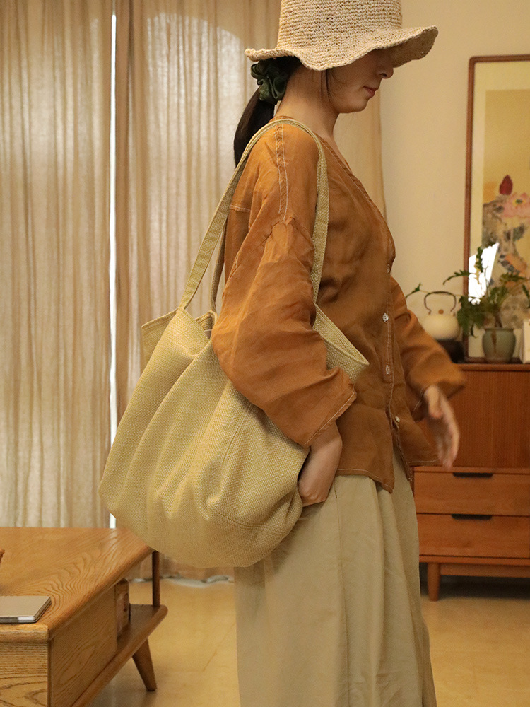 Japanese Style Large Capacity Slouchy Canvas Bag