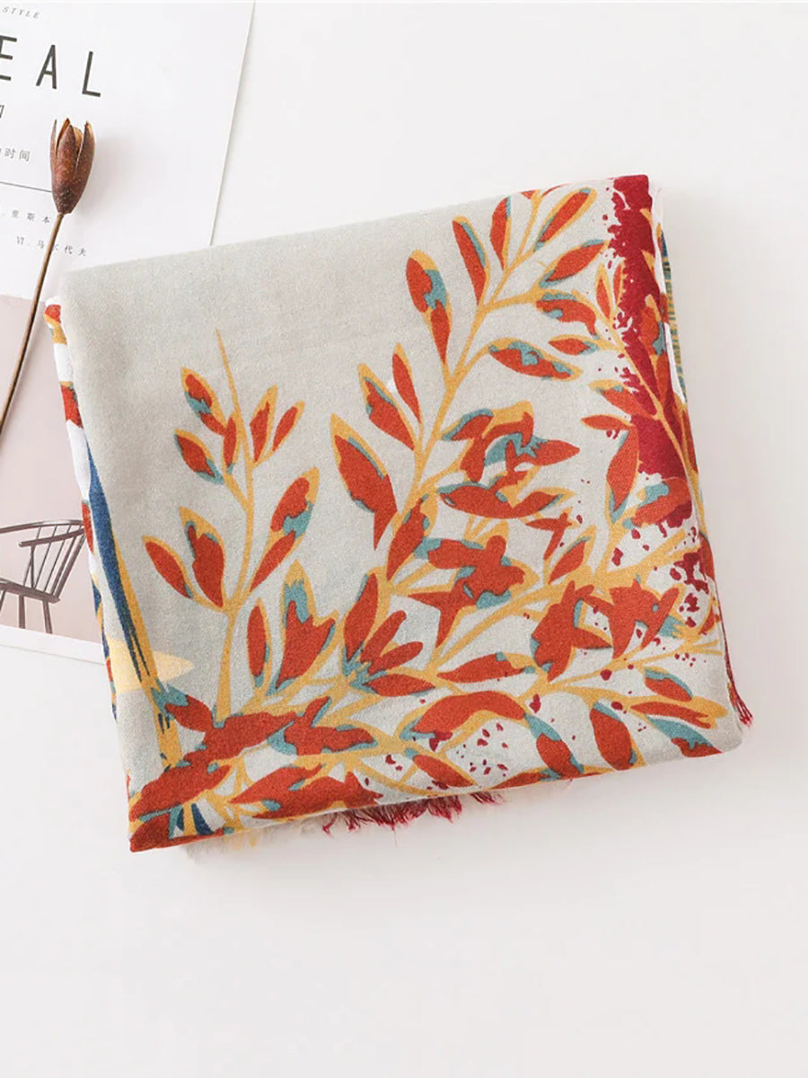 Plant Print Sunscreen Shawl Scarves