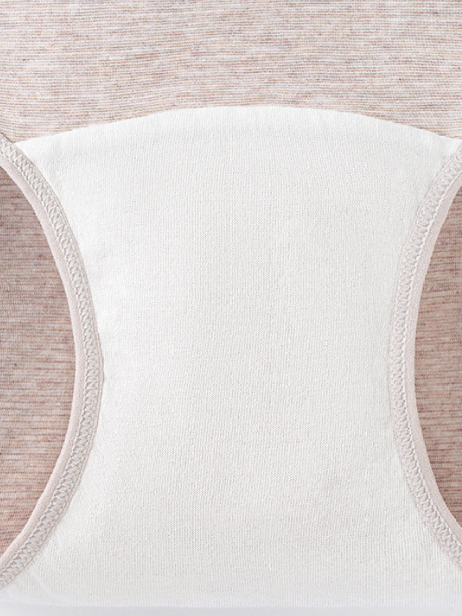 4 Pieces Women Casual Pure Color High Waist Underwear