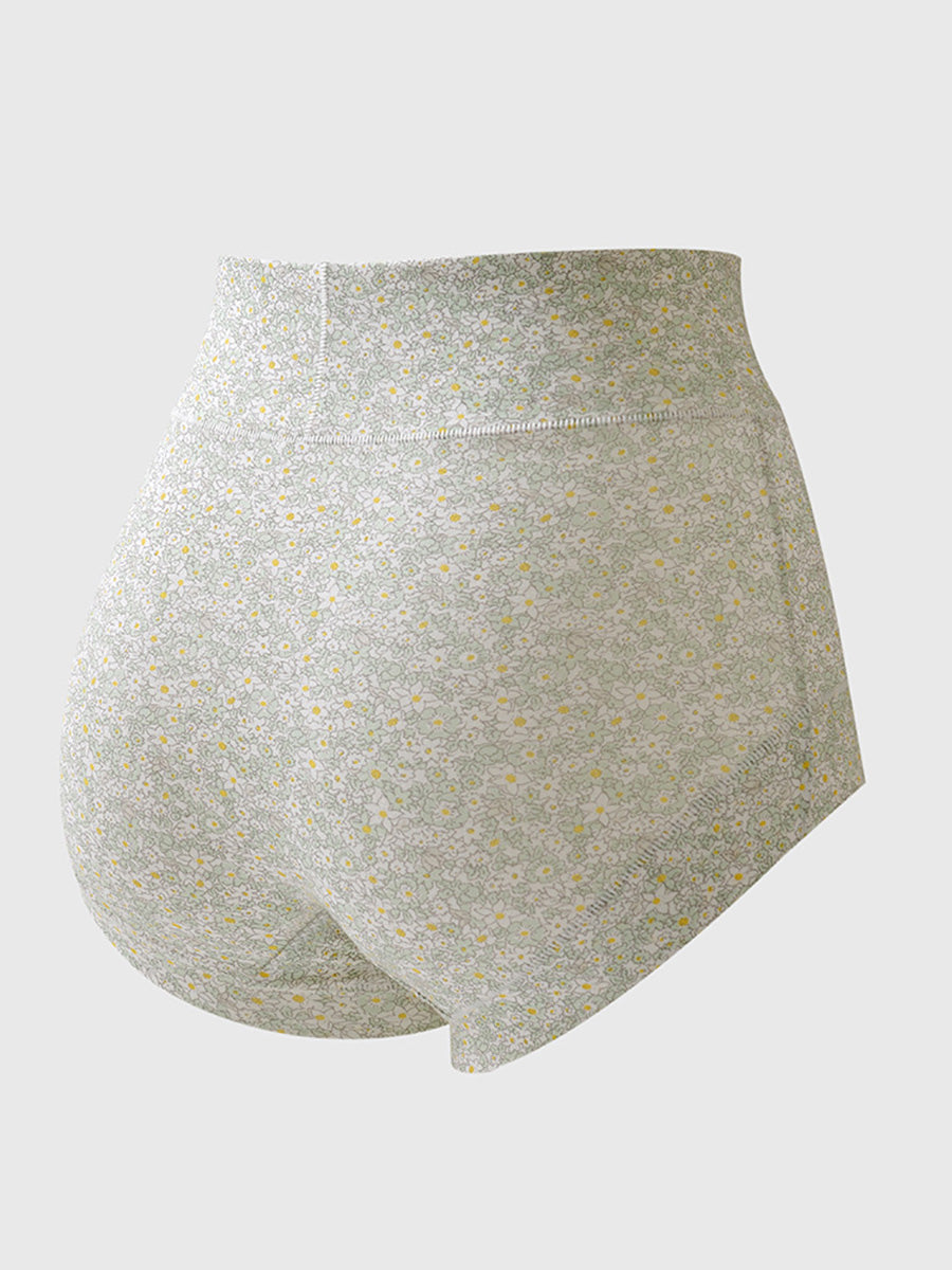 4 Pieces Women Artsy Floral High Waist Underwear