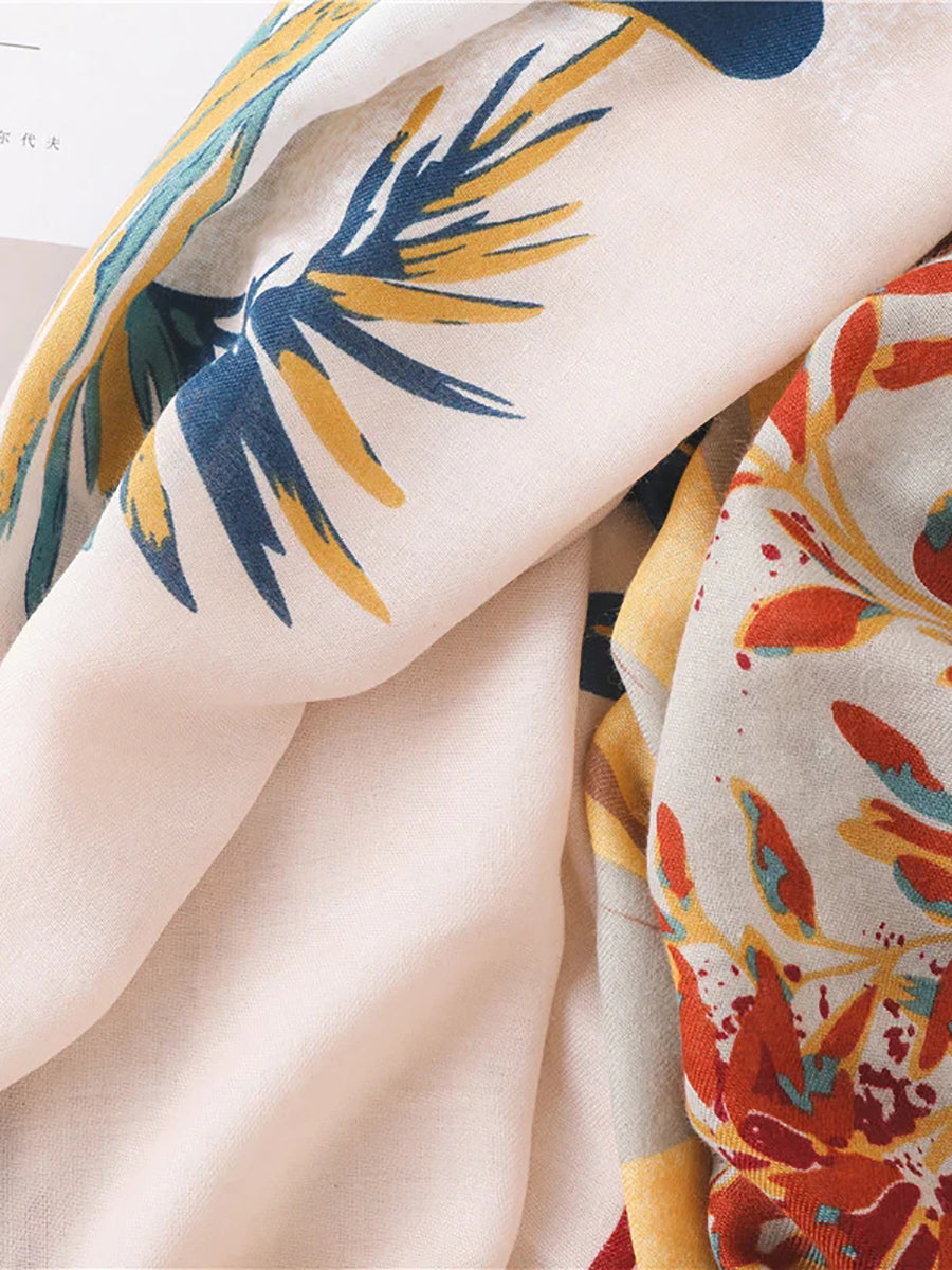 Plant Print Sunscreen Shawl Scarves