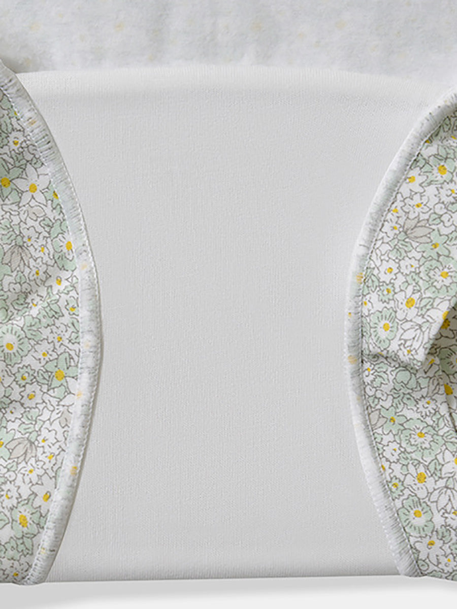 4 Pieces Women Artsy Floral High Waist Underwear