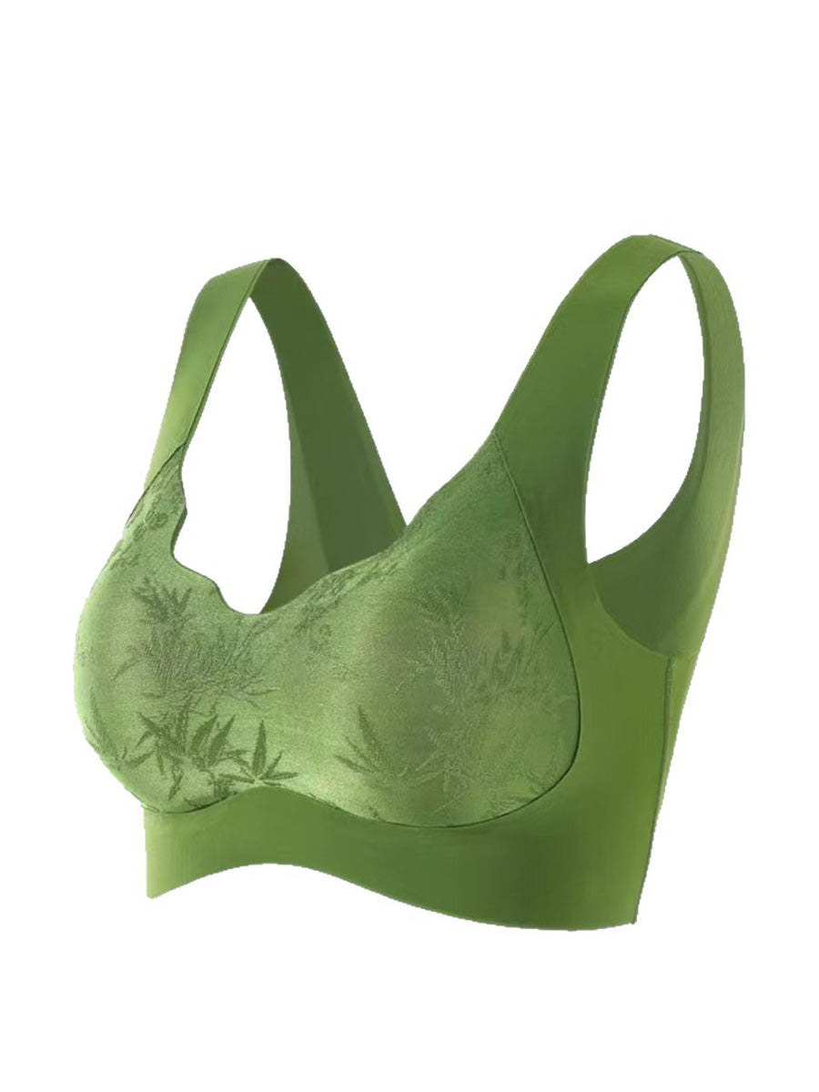 2 Pieces Women Casual Bamboo One-piece Wireless Bra