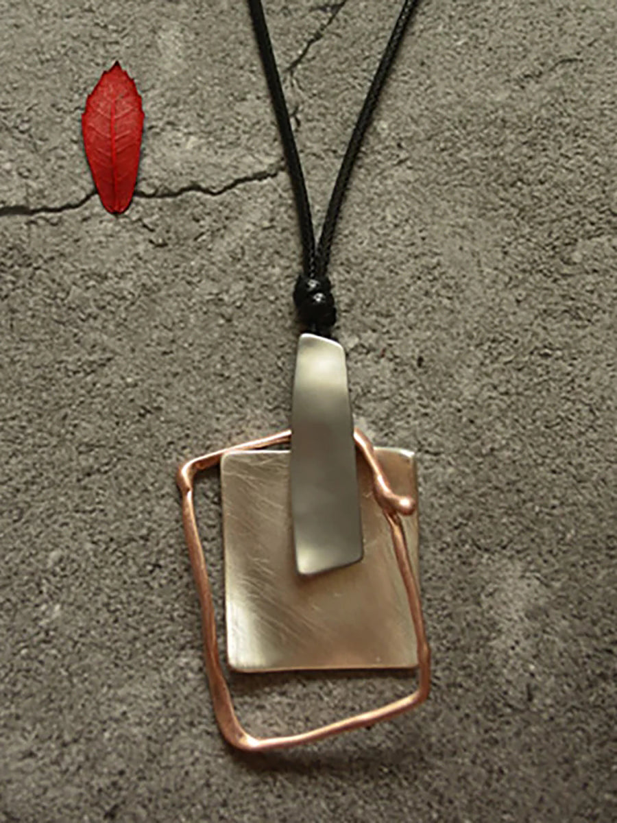 Buykud Simple Casual Geometric Pendant Long Necklace Secondary image