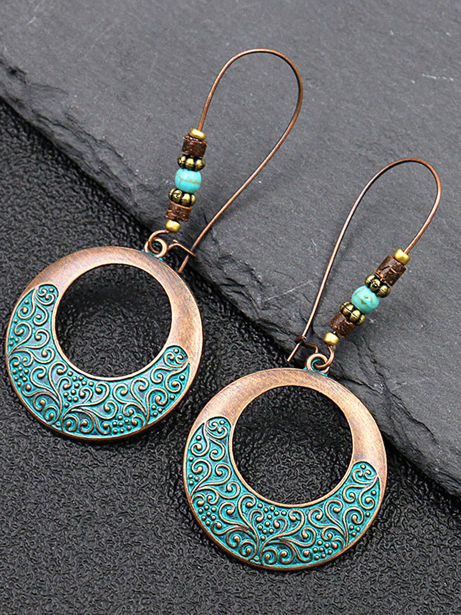 (2 pairs)Bohemian Alloy Engraving Exquisite Pattern Earrings Main image