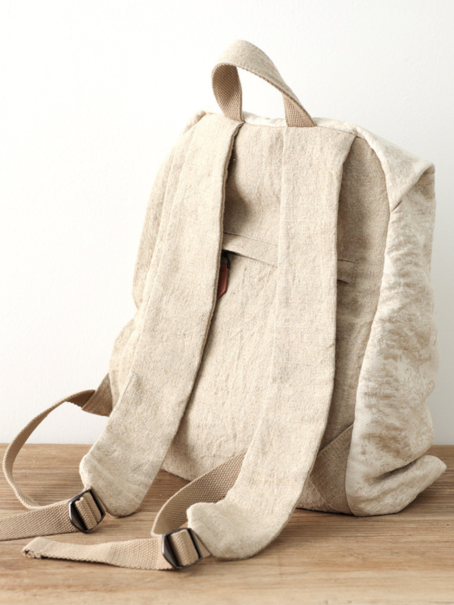 Artistic Cotton-linen Large Capacity Backpack