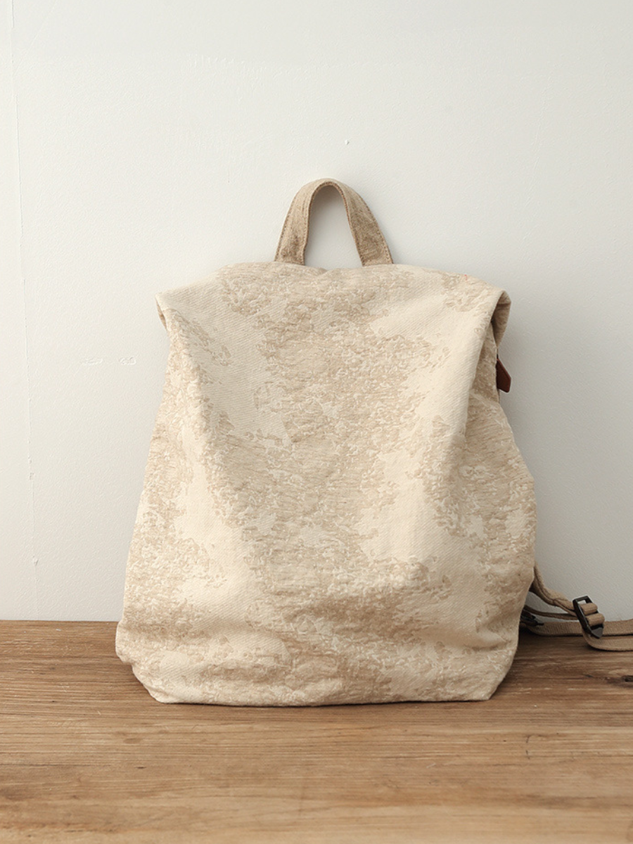 Artistic Cotton-linen Large Capacity Backpack Main image