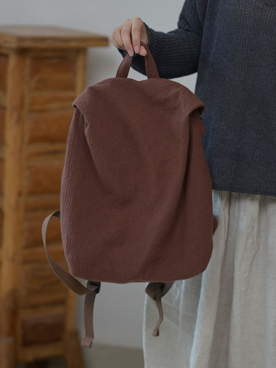 Artistic Cotton-linen Large Capacity Backpack