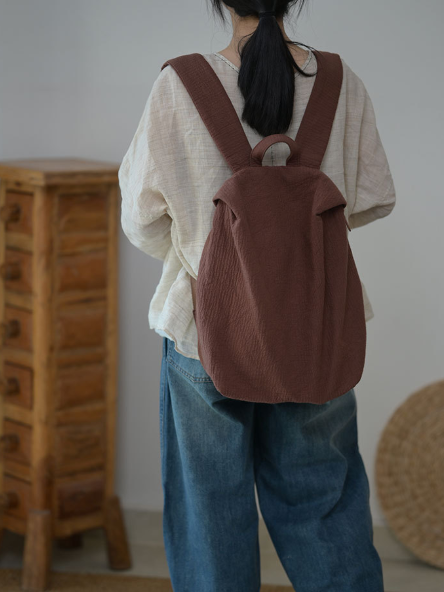 Artistic Cotton-linen Large Capacity Backpack