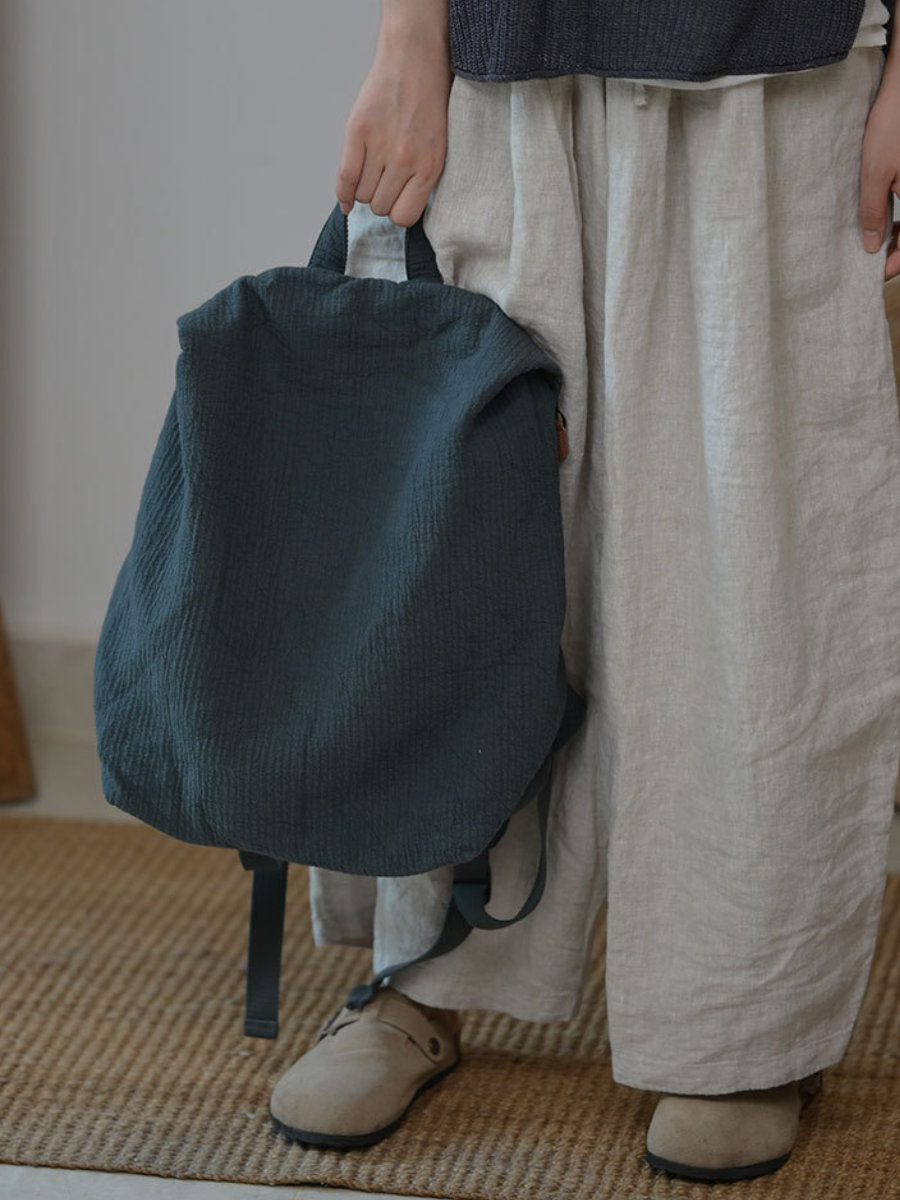 Artistic Cotton-linen Large Capacity Backpack