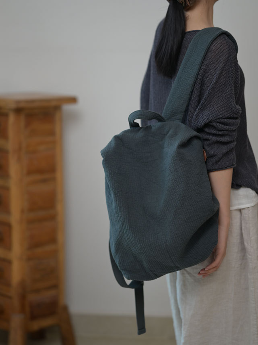 Artistic Cotton-linen Large Capacity Backpack