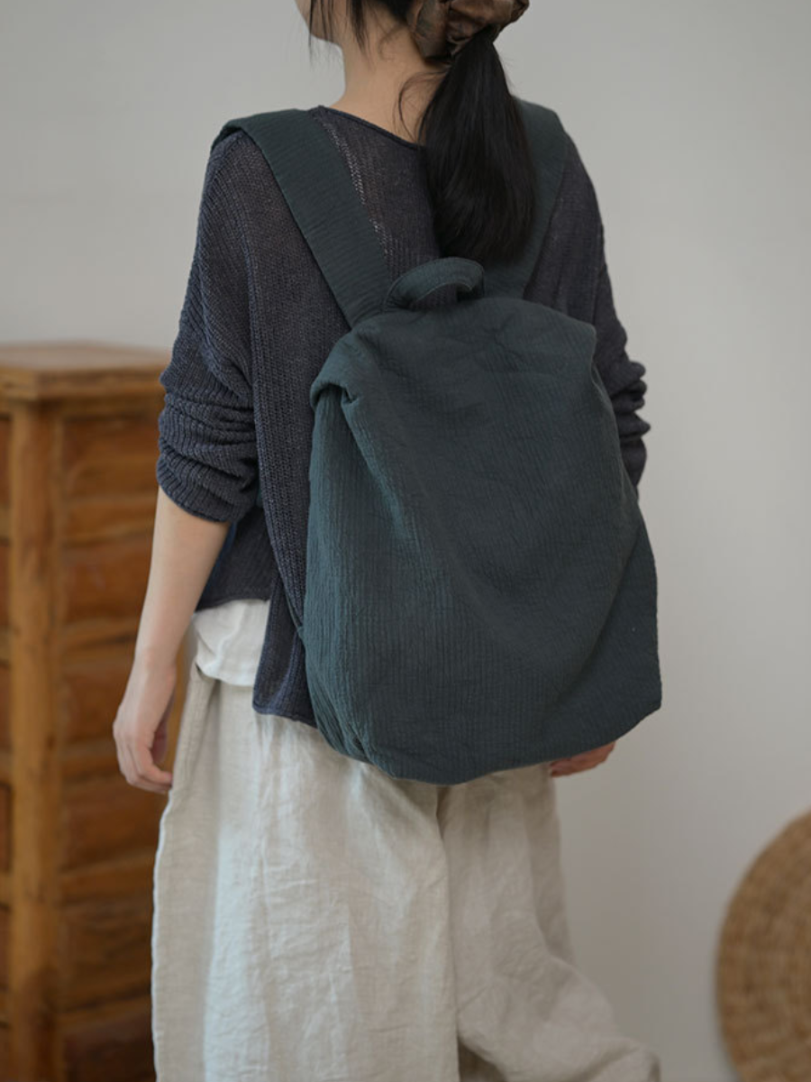 Artistic Cotton-linen Large Capacity Backpack