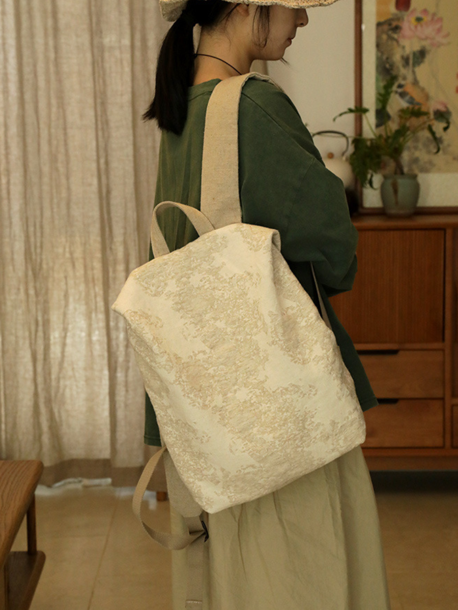 Artistic Cotton-linen Large Capacity Backpack