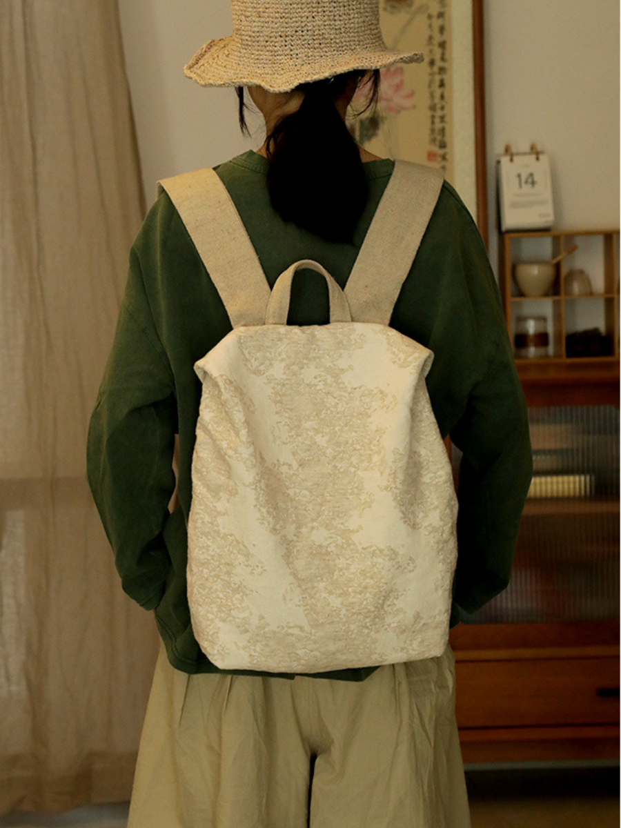 Artistic Cotton-linen Large Capacity Backpack