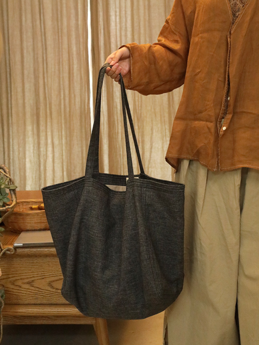 Japanese Style Large Capacity Slouchy Canvas Bag