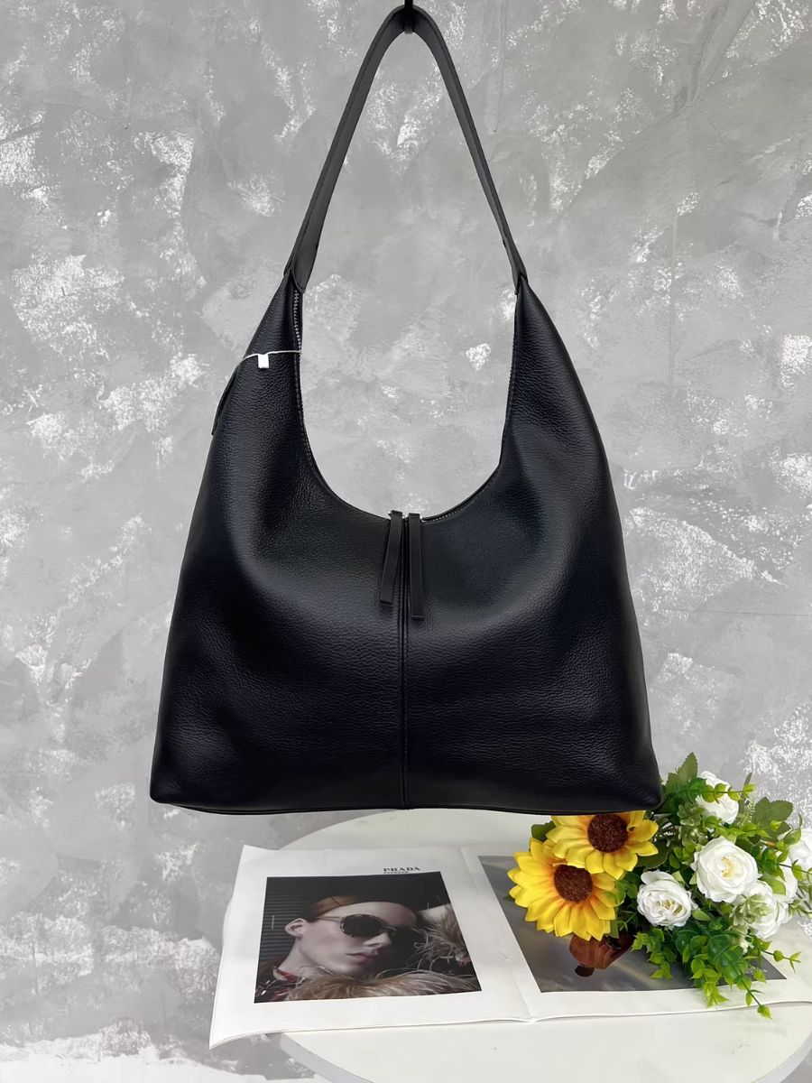 Casual Pure Color Leather Hobo Bag