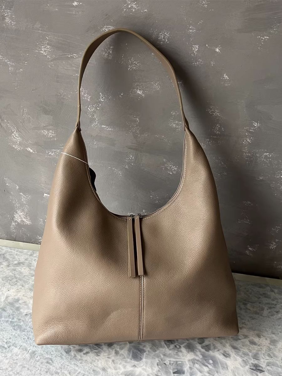Casual Pure Color Leather Hobo Bag