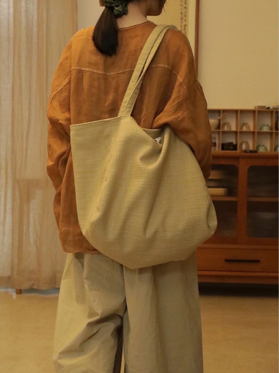 Japanese Style Large Capacity Slouchy Canvas Bag