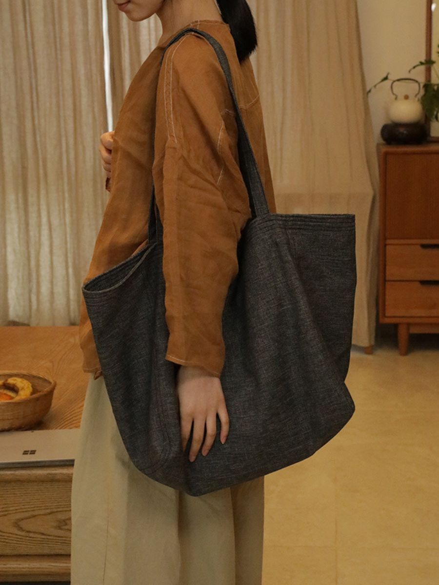 Japanese Style Large Capacity Slouchy Canvas Bag