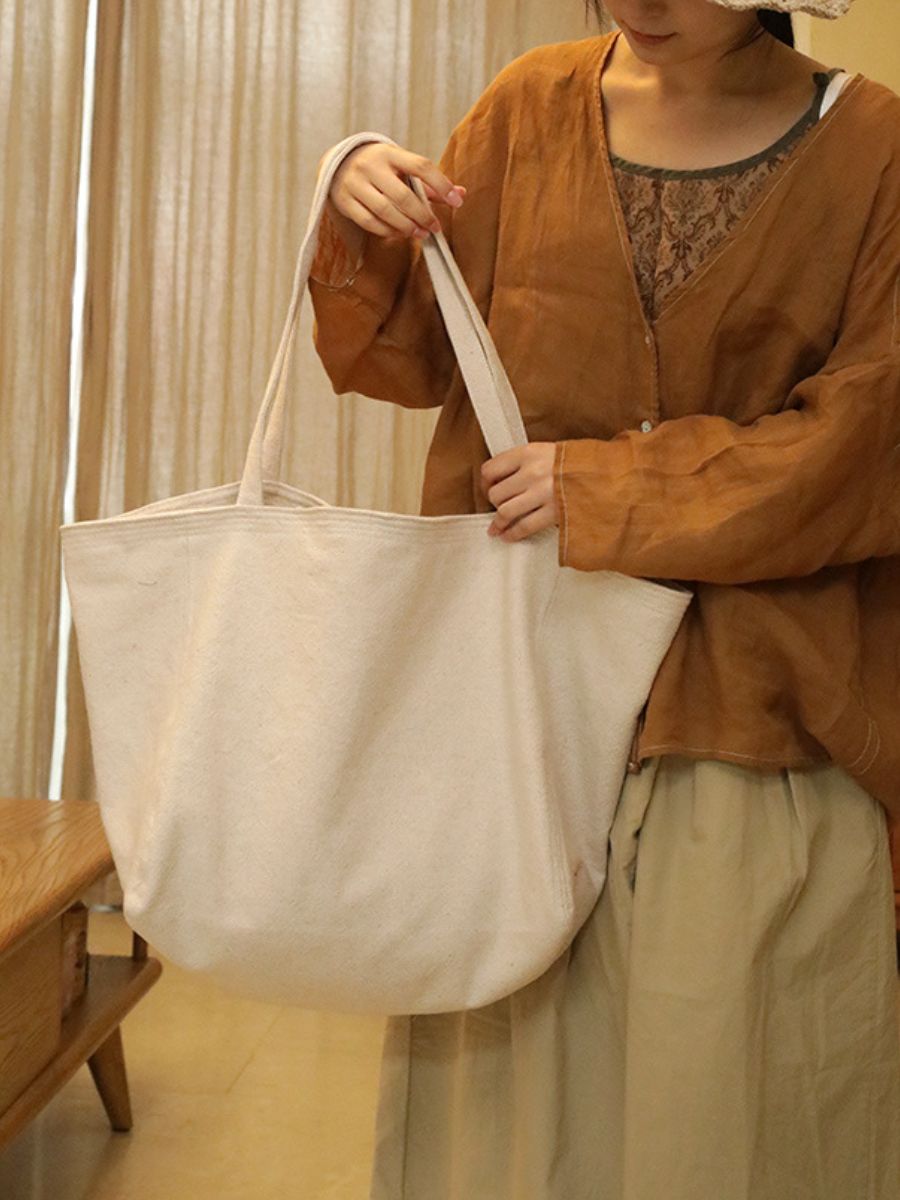 Japanese Style Large Capacity Slouchy Canvas Bag
