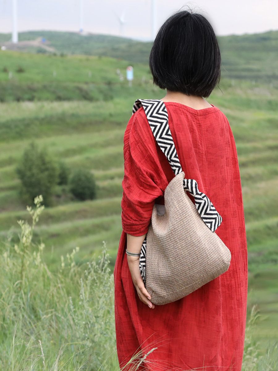Artistic Hessian Shoulder Bag