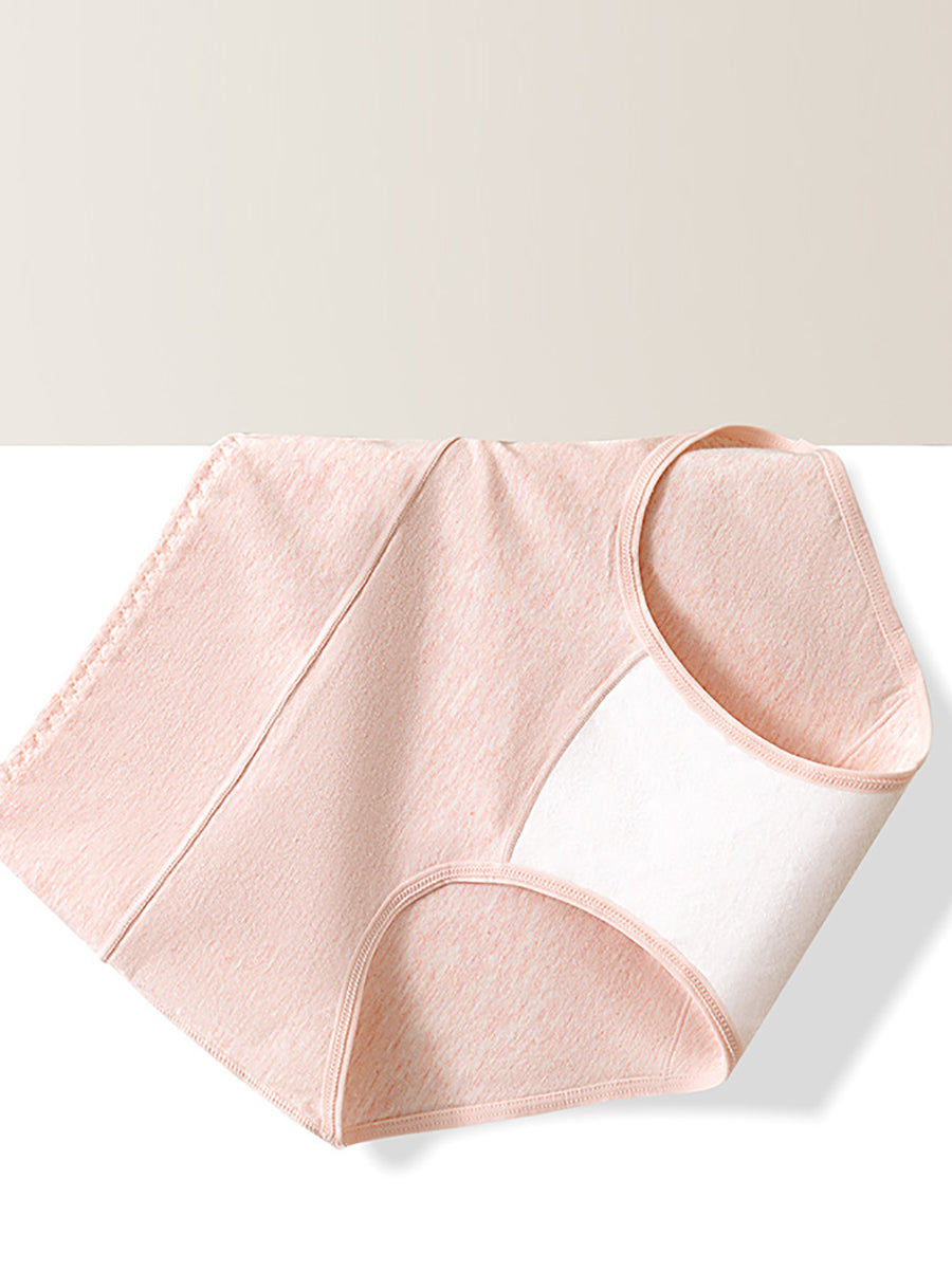 5 Pieces Women Pure Color High Waist Cotton Underwear