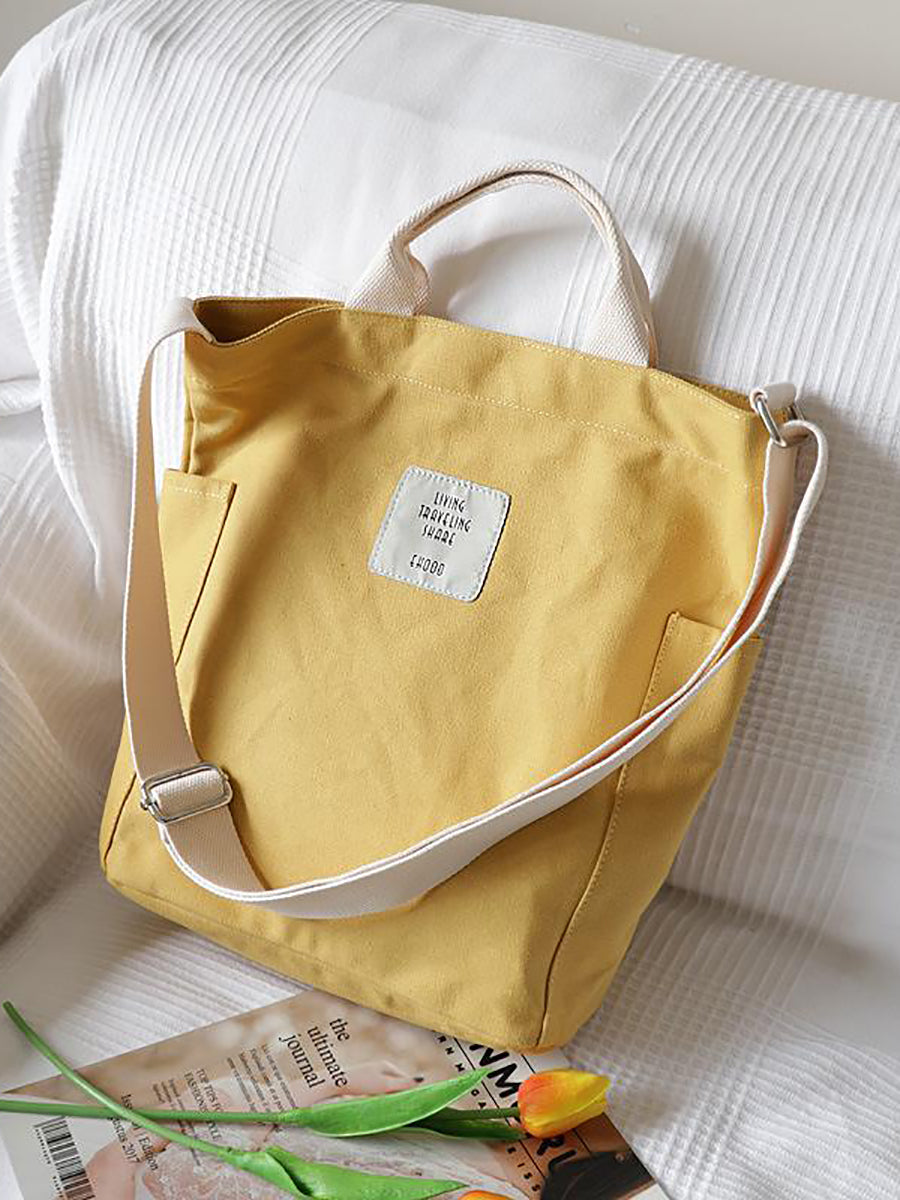 Casual Patchwork Large Canvas Shoulder Bag Secondary image