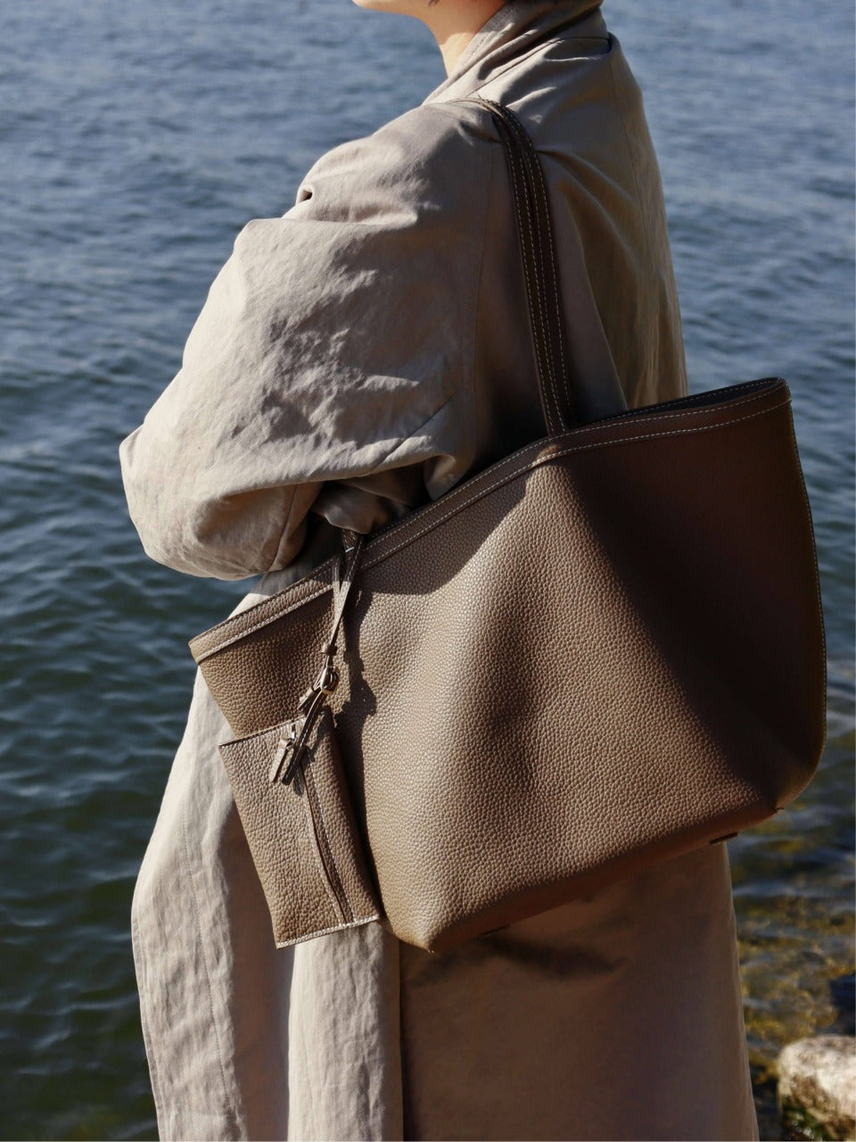 2 in 1 Leather Tote Bag