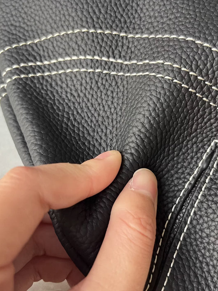 Black Leather Crescent Shoulder Bag
