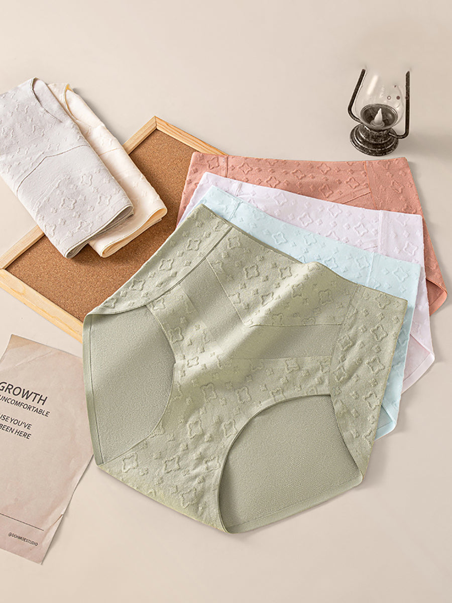 3 Pieces Women Artsy Jacquard High Waist Underwear