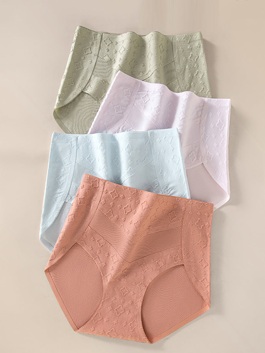 3 Pieces Women Artsy Jacquard High Waist Underwear