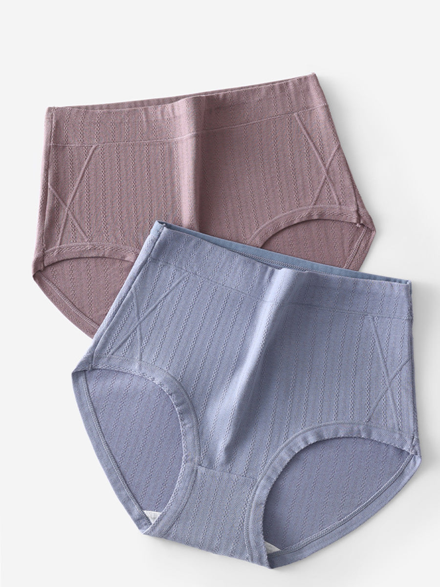 5 Pieces Women Casual Pure Color High Waist Underwear