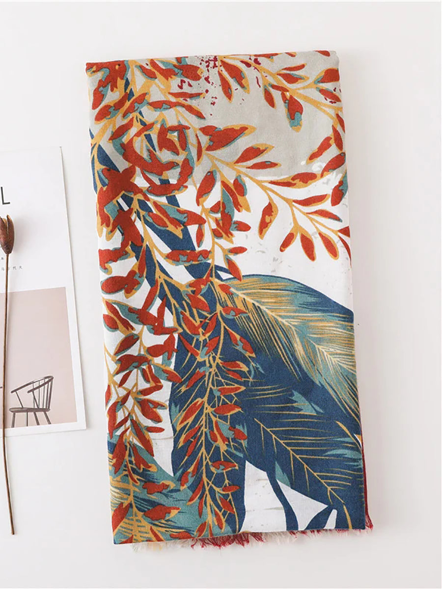 Plant Print Sunscreen Shawl Scarves